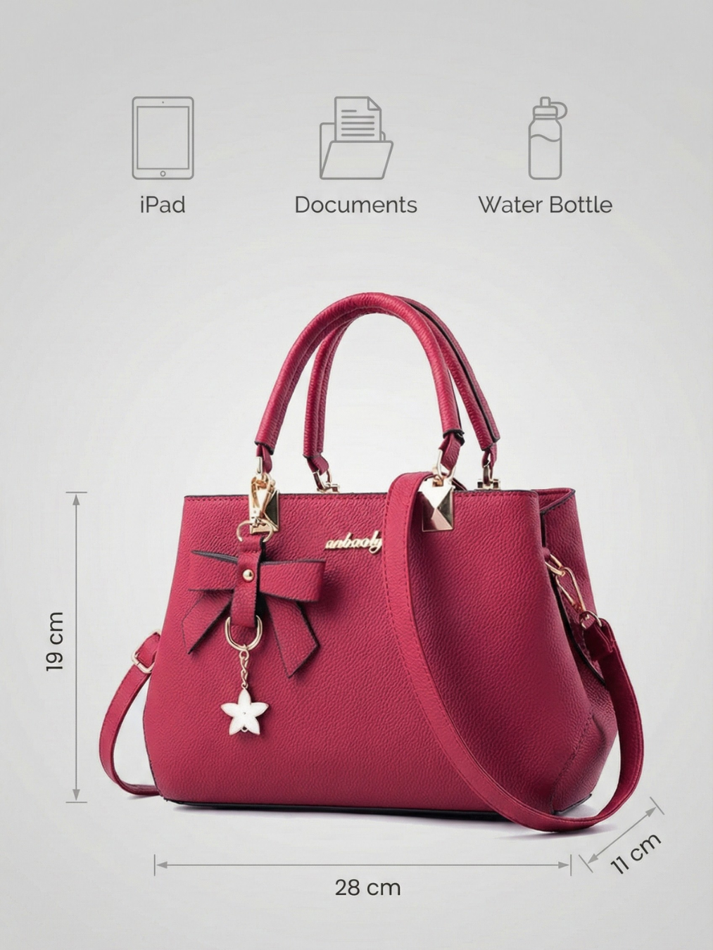 Ladies large vegan leather work bag | BELLUNO