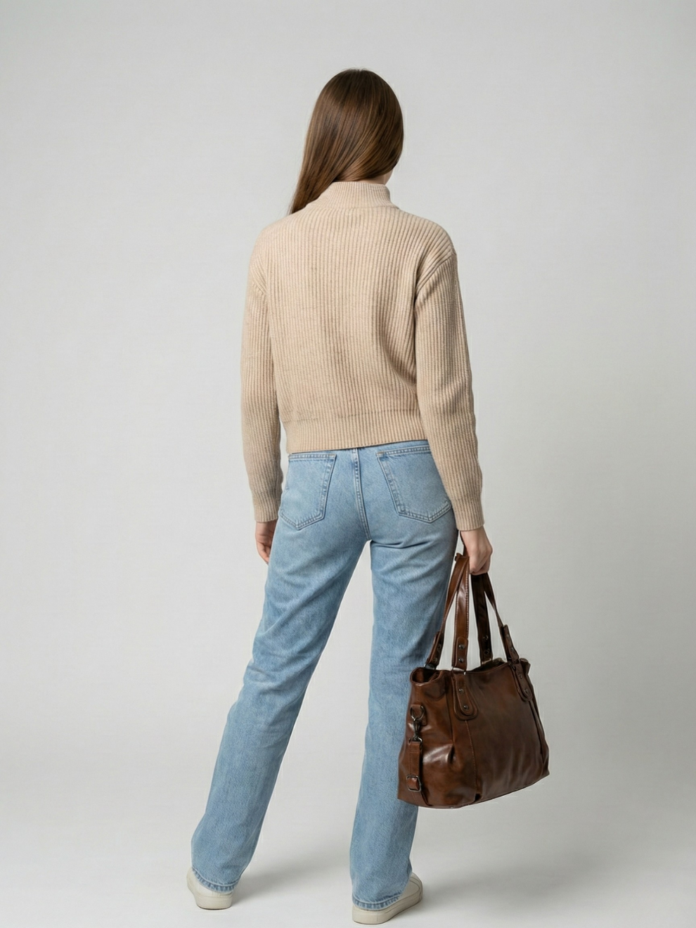 Large brown handbag for school | TARANTO