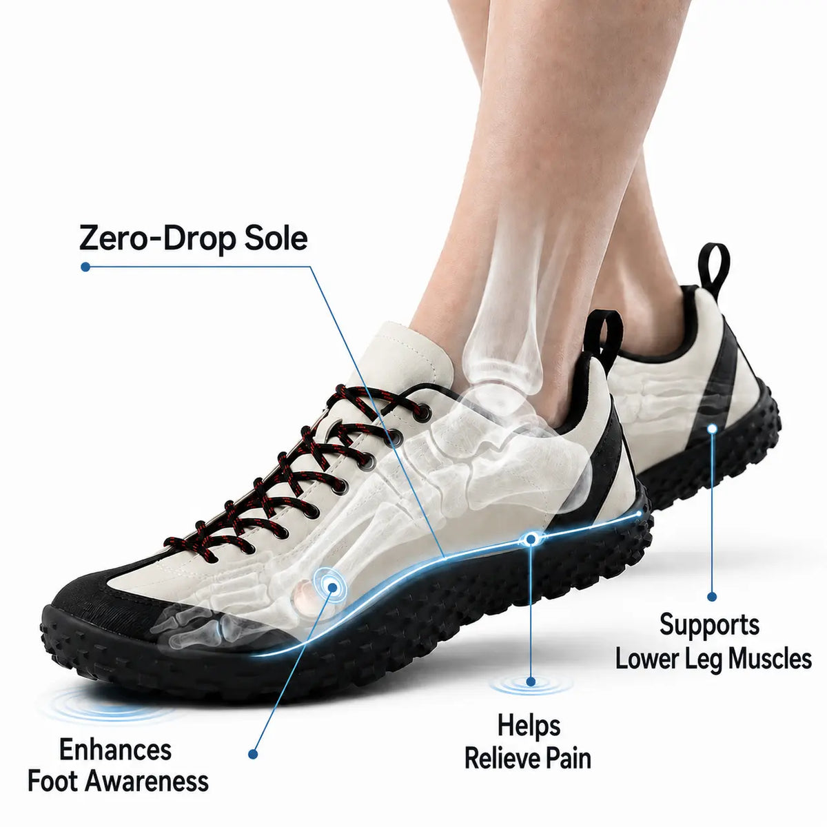 Barefoot Hiking Trainers Wide Toe Box Orthopedic Walking Shoes - Unisex