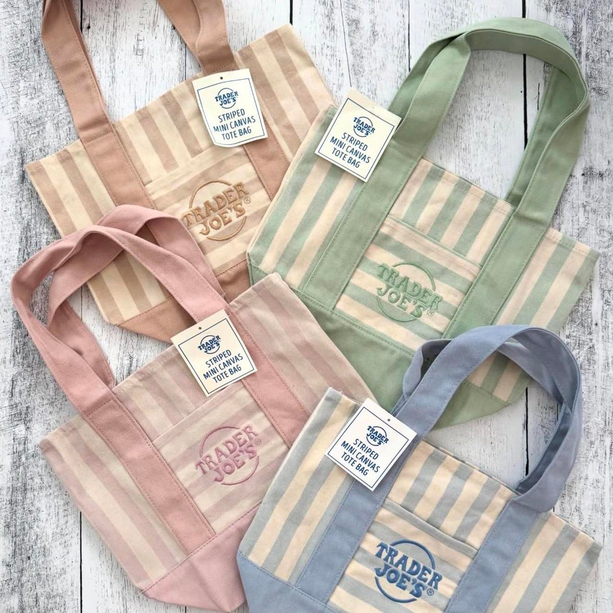 CHITHELABEL - Striped Canvas Mini Tote Set of 4