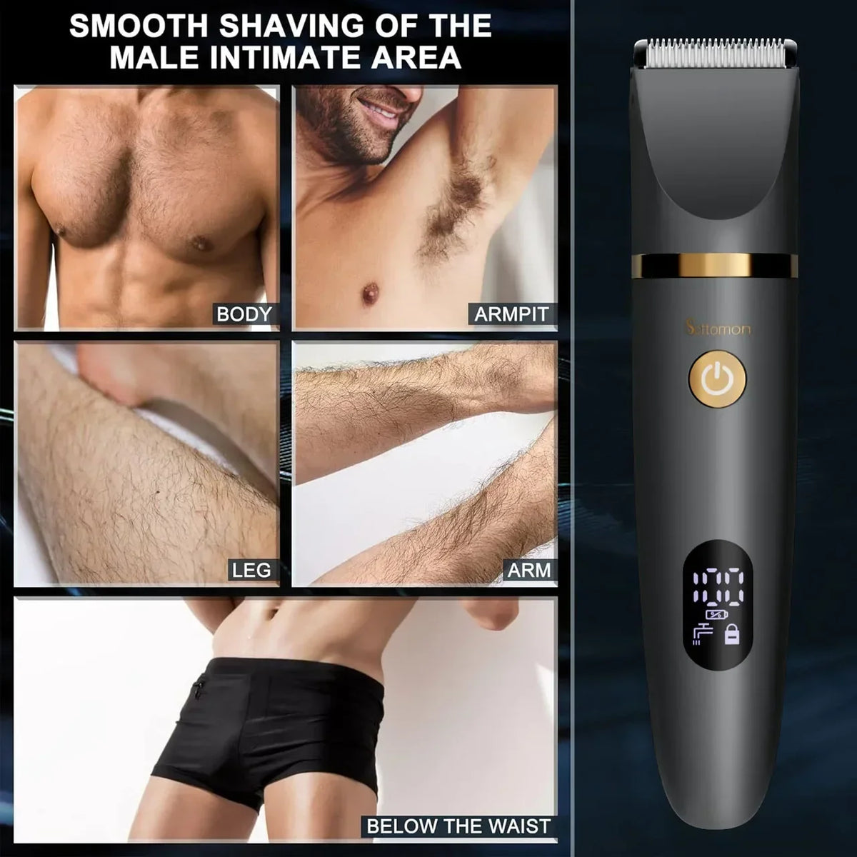 Rechargeable Men's Body Hair Trimmer – Cordless Groin and Body Groomer