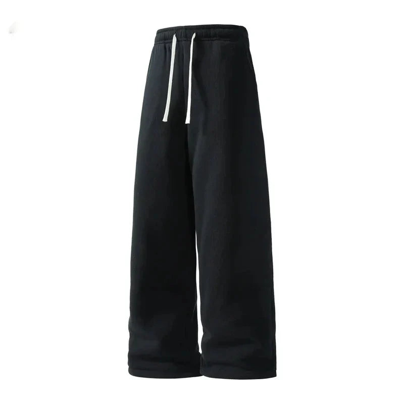 Men's Wide-Leg Sweatpants – Soft Cotton Loose Fit Drawstring Casual Pants