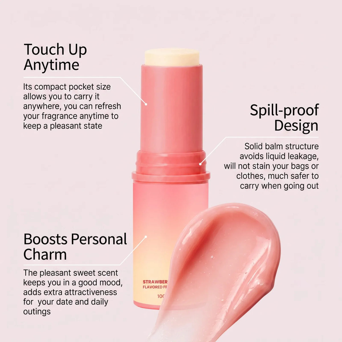 Strawberry Cream Solid Perfume Stick 10g – Portable Fragrance Balm