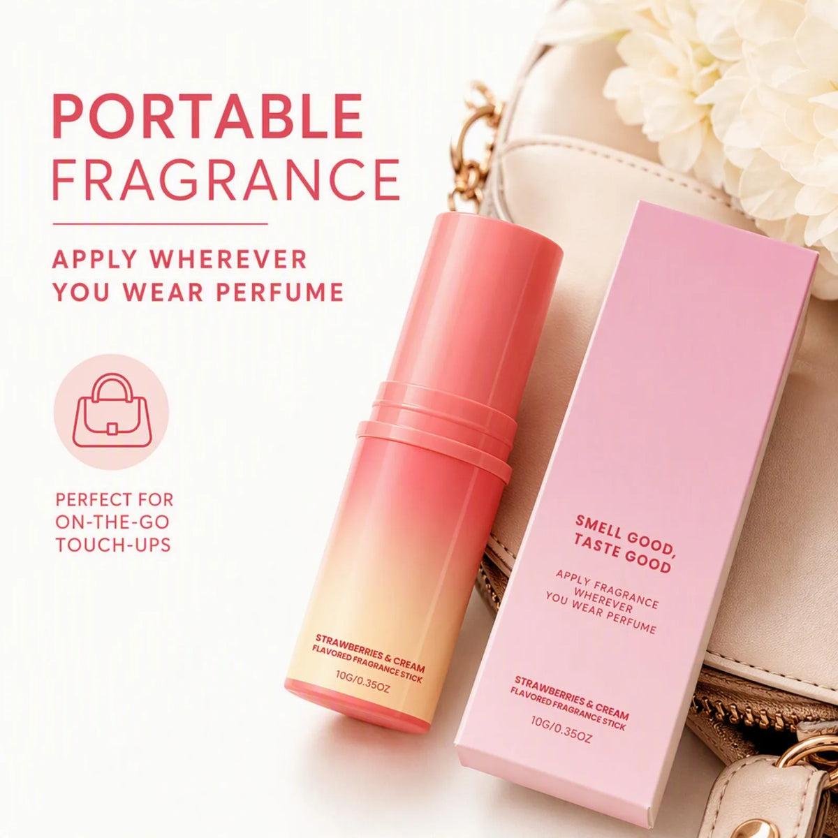 Strawberry Cream Solid Perfume Stick 10g – Portable Fragrance Balm