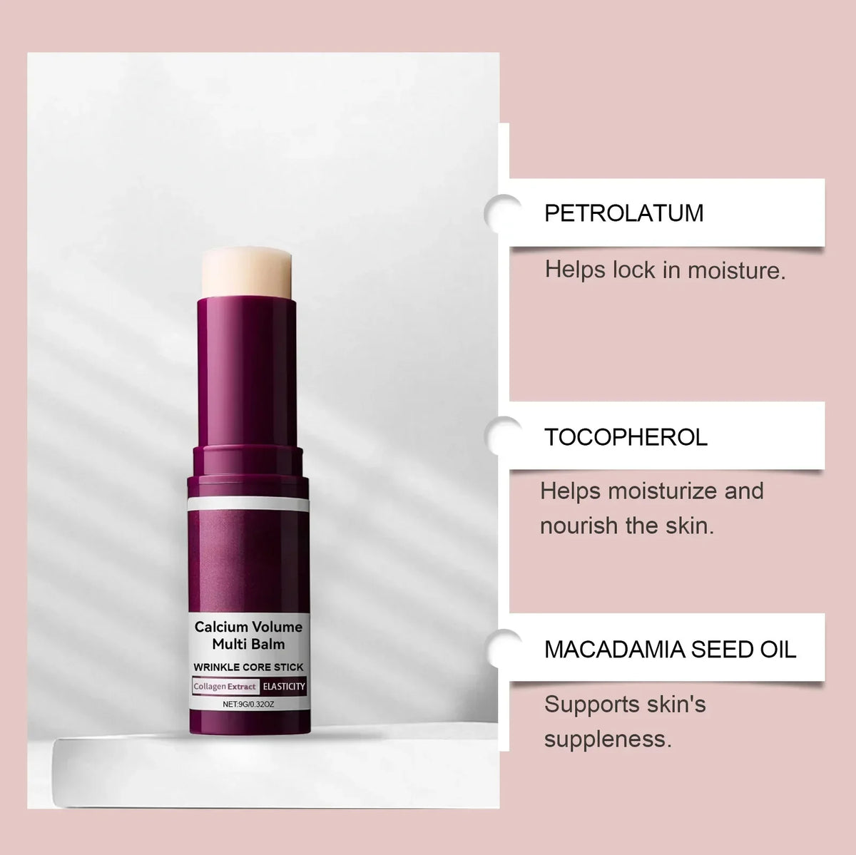 Collagen Moisturizing Balm Stick for Face and Neck – Hydrating Skin Stick for Use Before Makeup
