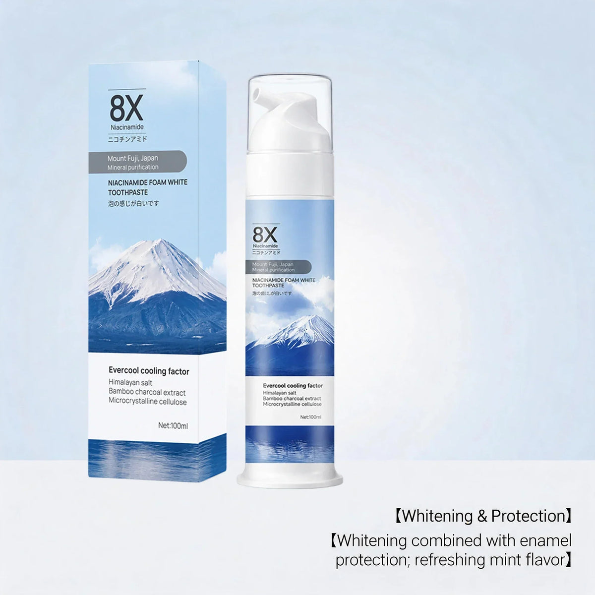 Niacinamide Foam Toothpaste 100ml – Teeth Brightening Foam for Fresh Breath