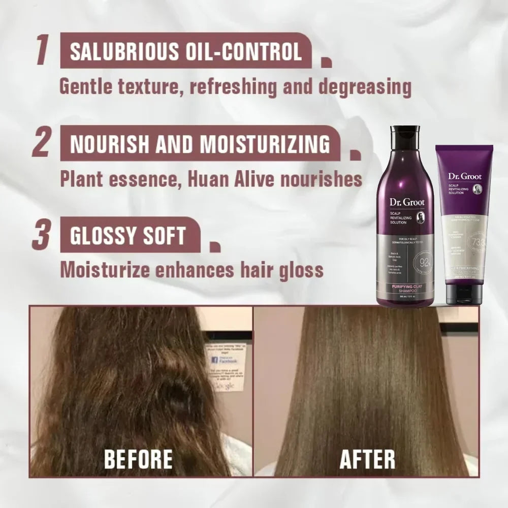 Smoothing Shampoo and Conditioner Set – Moisturizing Hair Care, 385ml and 250ml