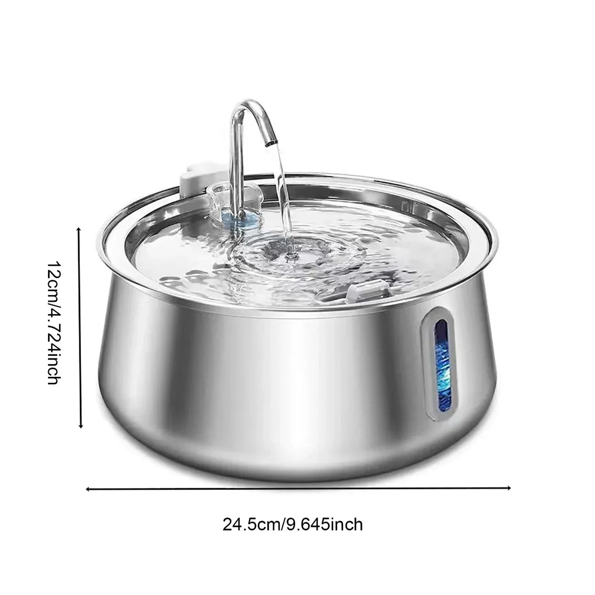 Stainless Steel Cat Water Fountain 4L – Automatic Pet Water Dispenser with Multi-Layer Filtration
