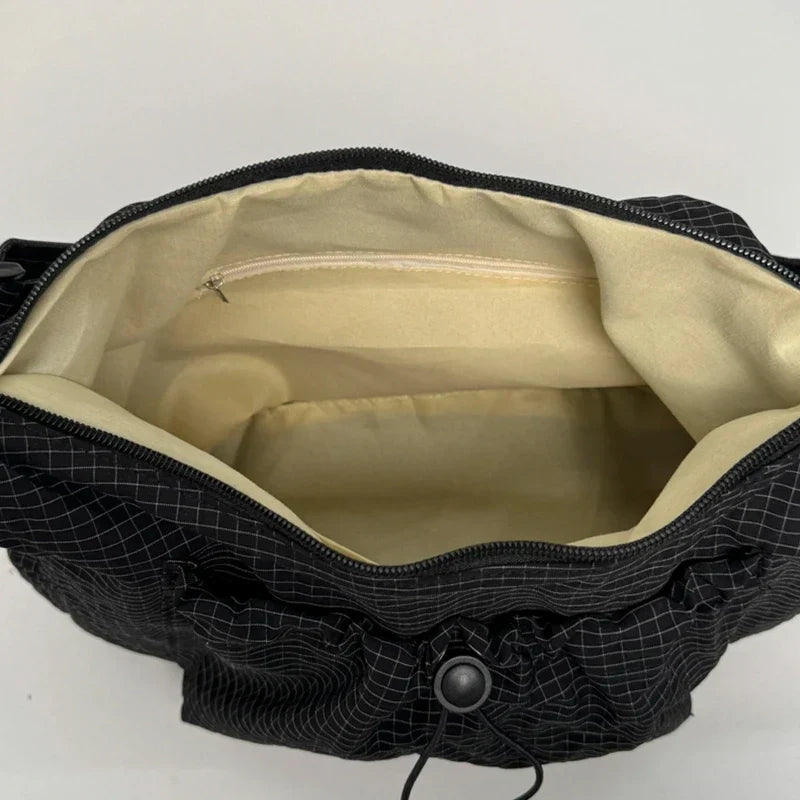 Black Nylon Handbag for School with Zip | PORTO