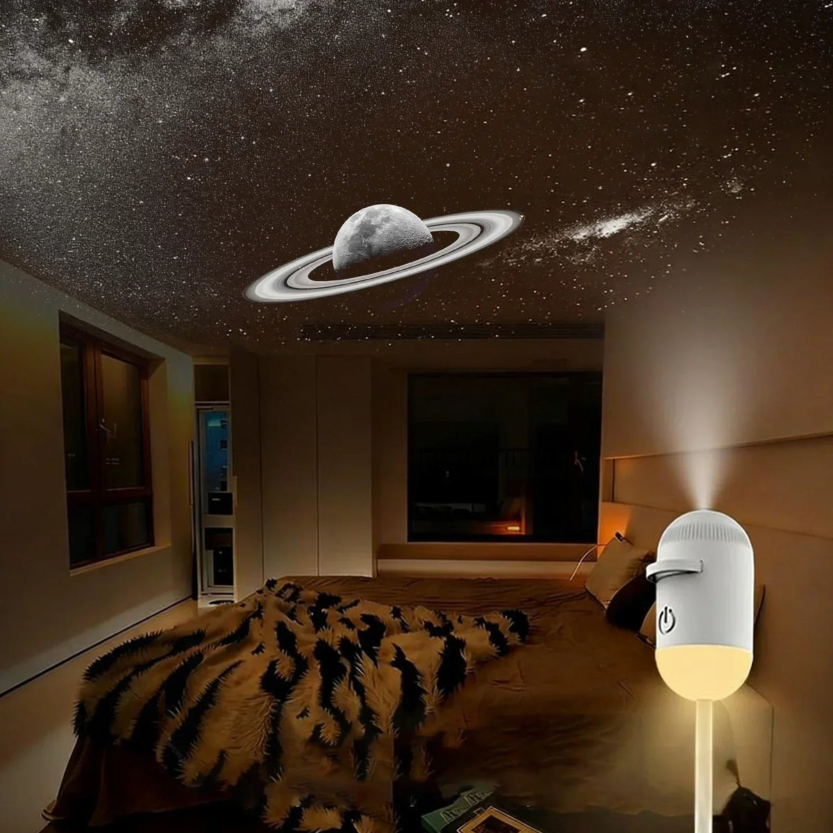 USB Mini Galaxy Star Projector Night Light with Interchangeable Slide Films – Starry Sky Light for Home and Car