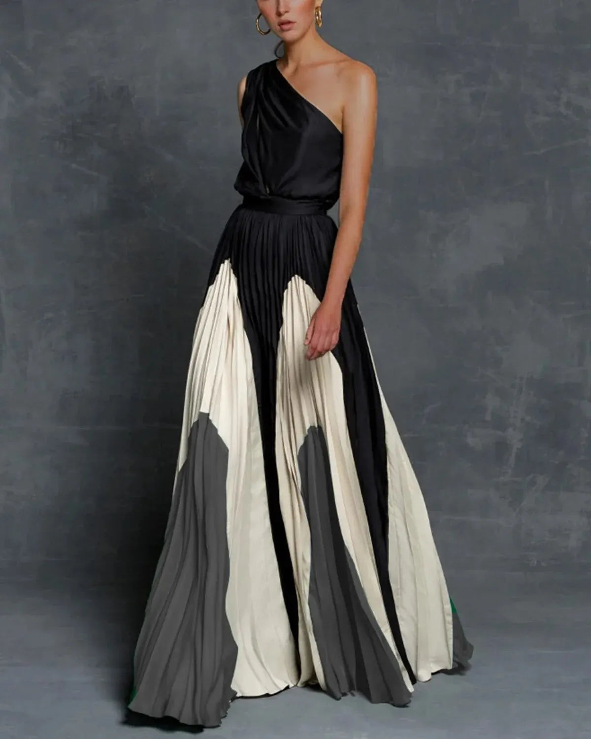 Women's Wedding Guest Maxi Dress | One-Shoulder Pleated