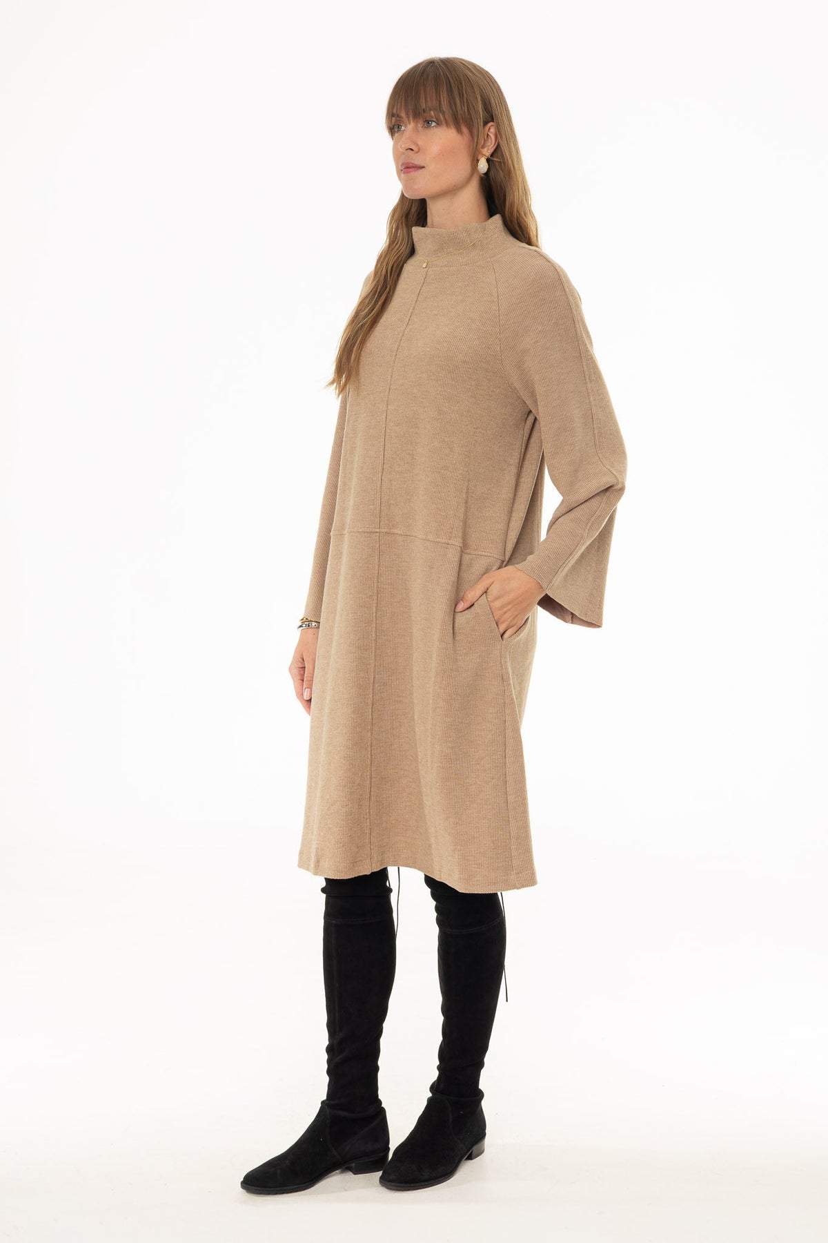 CHITHELABEL - Tan Corduroy Flare Dress