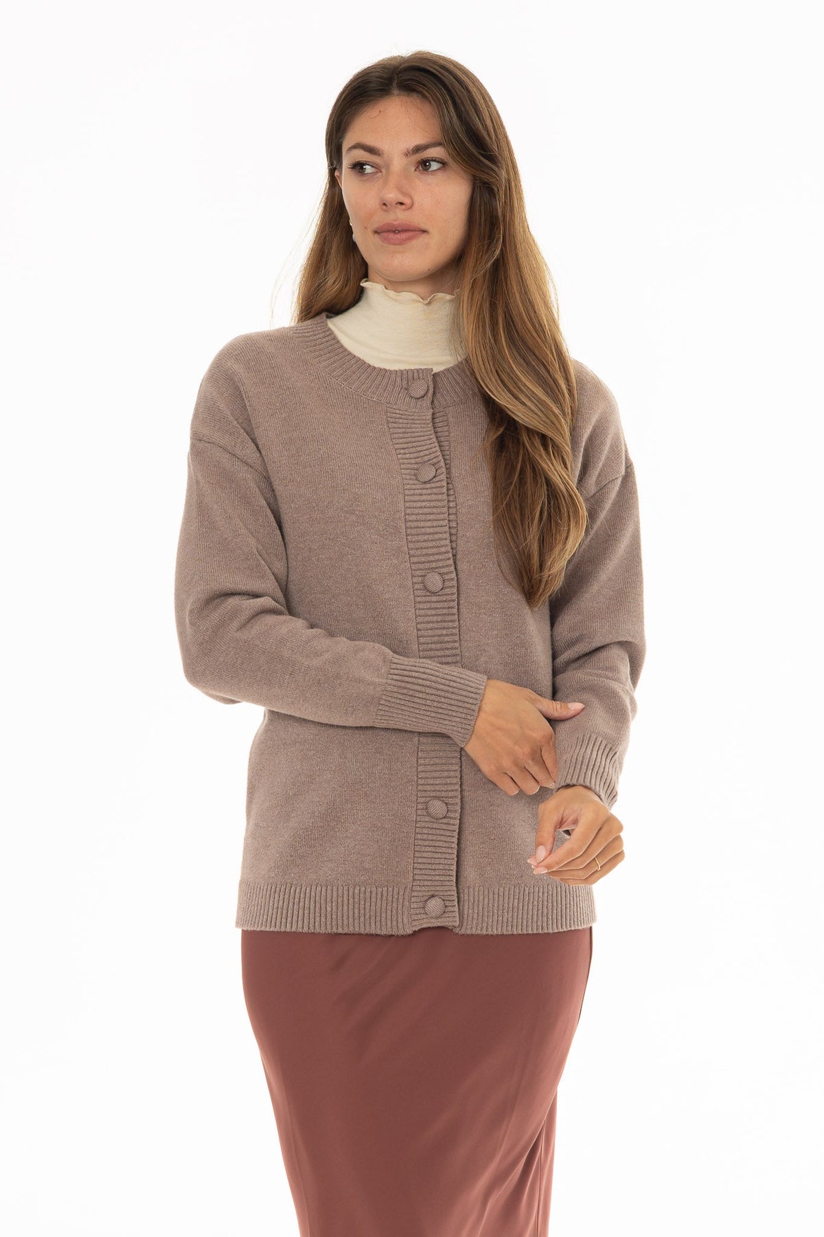 CHITHELABEL - Taupe Chunky Knit Cardigan