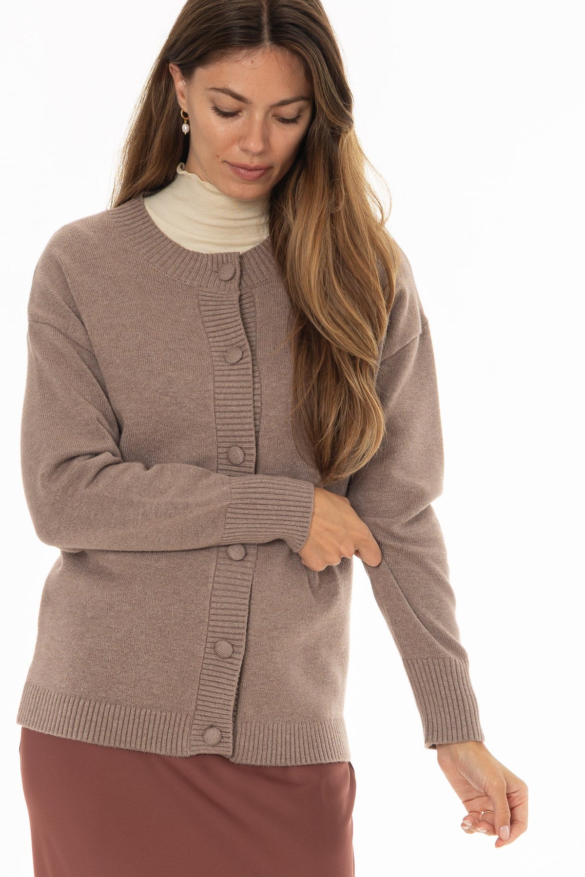 CHITHELABEL - Taupe Chunky Knit Cardigan