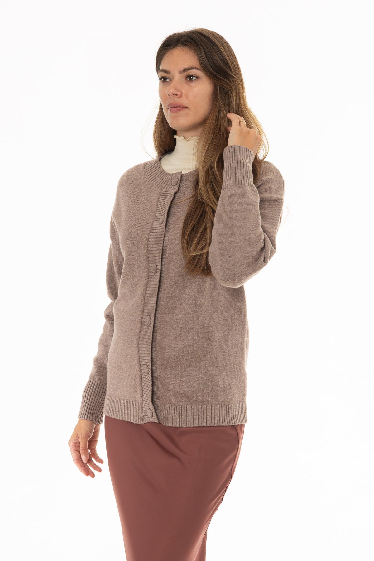 CHITHELABEL - Taupe Chunky Knit Cardigan