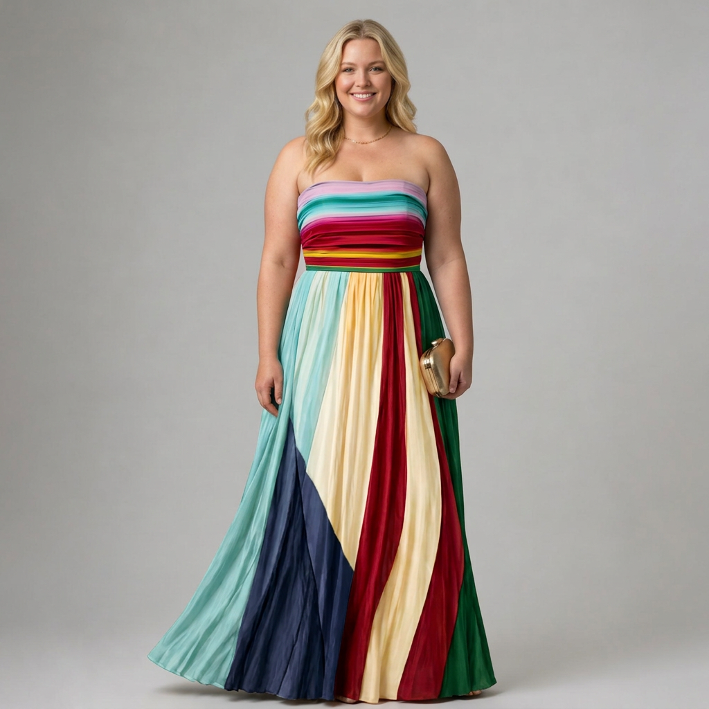 CHITHELABEL - Strapless Pleated Maxi Dress