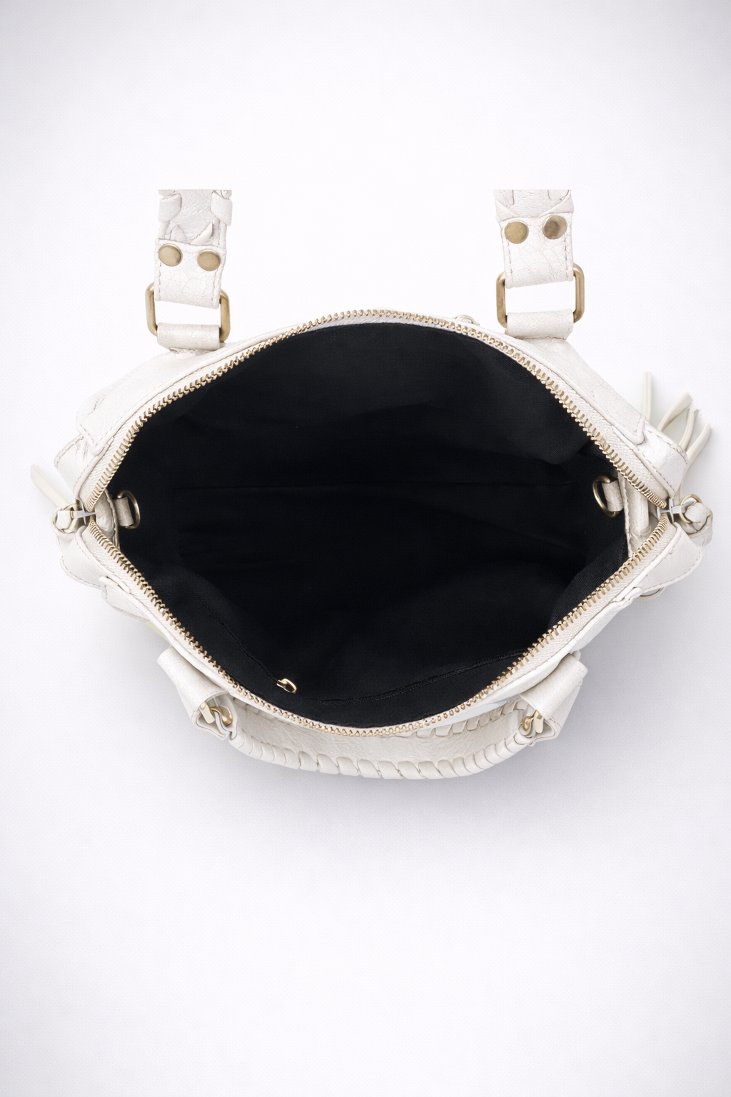 White Vegan   Leather Handbag for School | Cortona