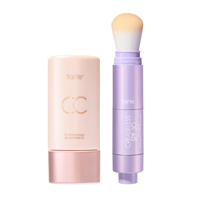 Summer skin essentials - CC color-correcting tinted serum + creaseless setting powder