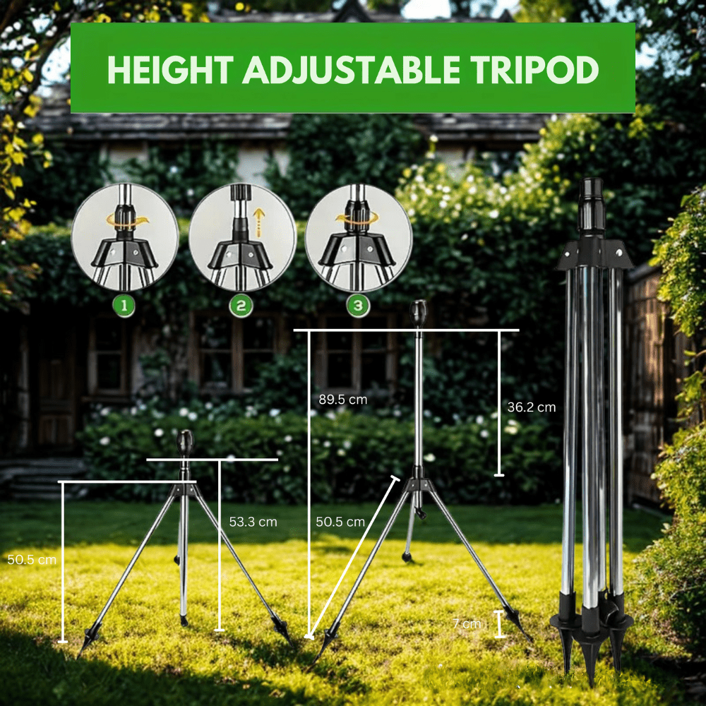 TURBOSPRAY – Adjustable Rotating Irrigation Sprayer with 360° Coverage