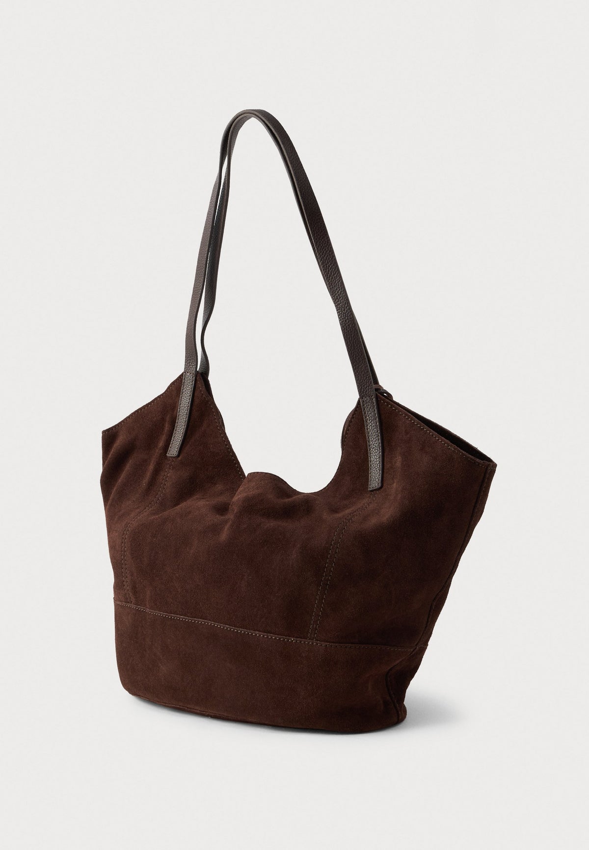 CHITHELABEL - Chocolate Brown Suede & Leather Tote Bag