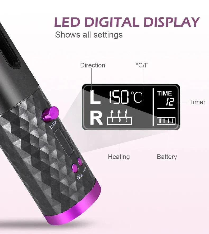 CURLMASTER – Wireless Automatic Curling Iron for Effortless Curls Anywhere