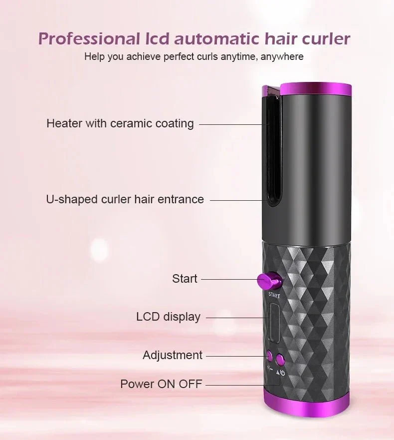 CURLMASTER – Wireless Automatic Curling Iron for Effortless Curls Anywhere