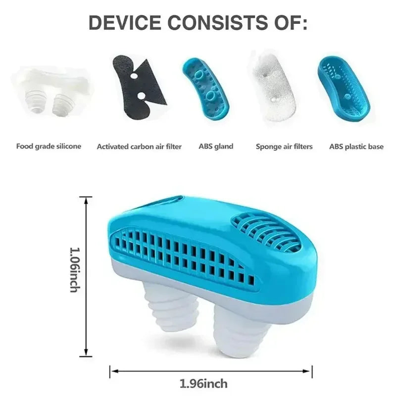 2-in-1 Anti Snore Device and Air Purifier Nose Clip