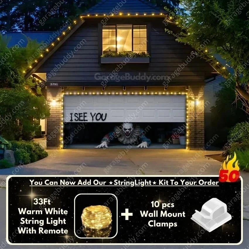 Peeking Clown (Limited Edition) | Halloween Garage Door Cover
