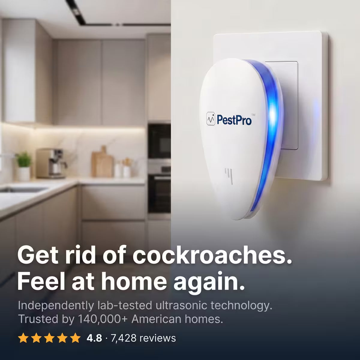 Plug-In Ultrasonic Pest Repeller – Chemical-Free Variable Frequency Indoor Pest Deterrent