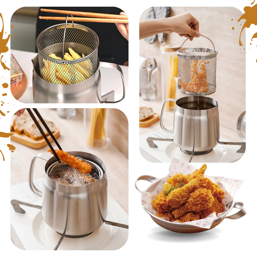 2-in-1 Stainless Steel Deep Frying Pot