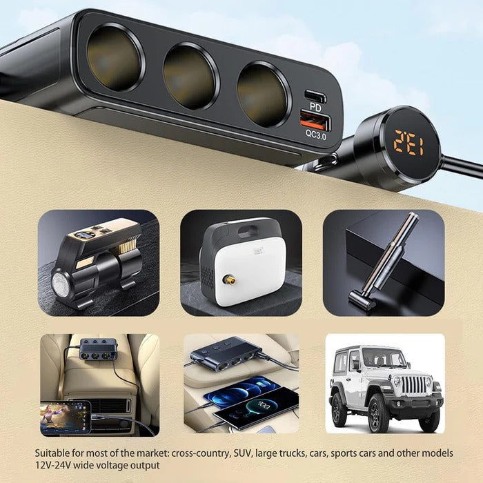 7-in-1 Car Cigarette Lighter Adapter