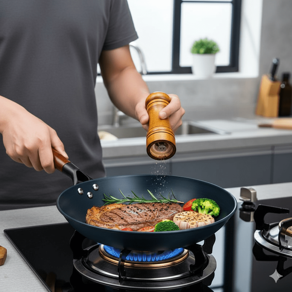 ForgeVerra Premium Cast Iron Skillet | Non-stick cast iron frying pan for healthy, even cooking