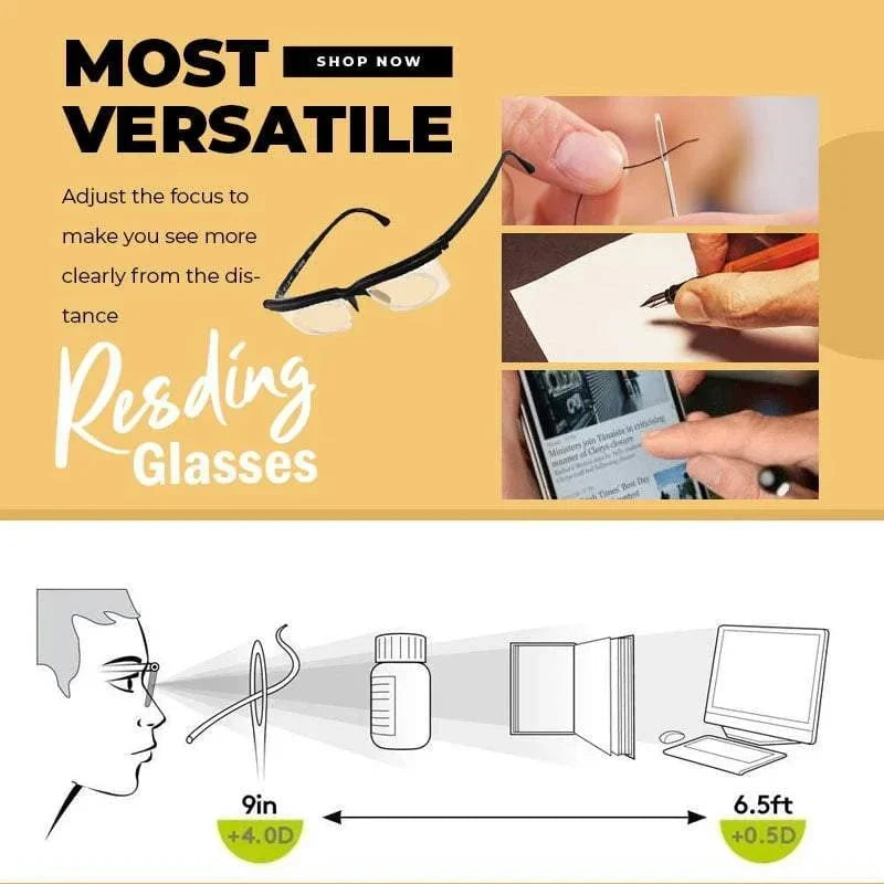 Optiflex Vision – Adjustable Focus Reading Glasses for Clear Vision