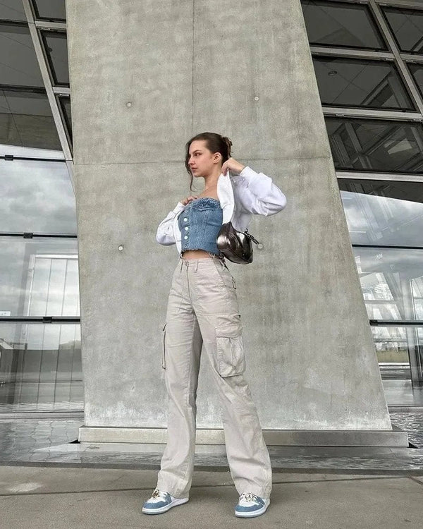 Adjustable Straight Fit Cargo Pants
