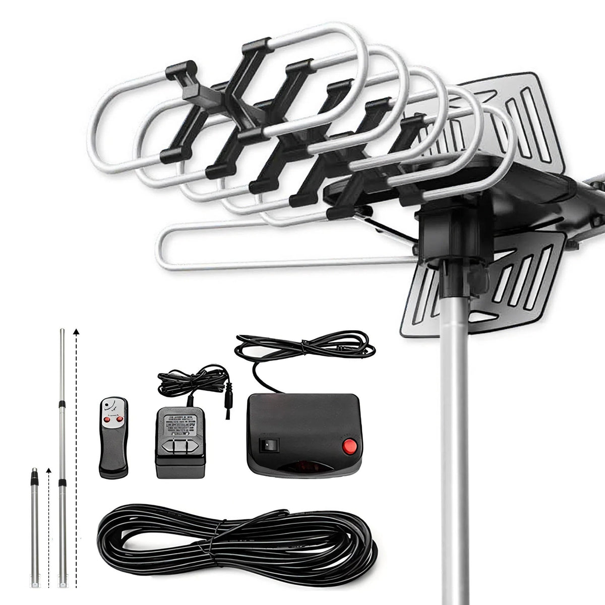 2025 Long Distance Digital Outdoor HD TV Antenna with Full 360 Directional Motor Free HD Channels