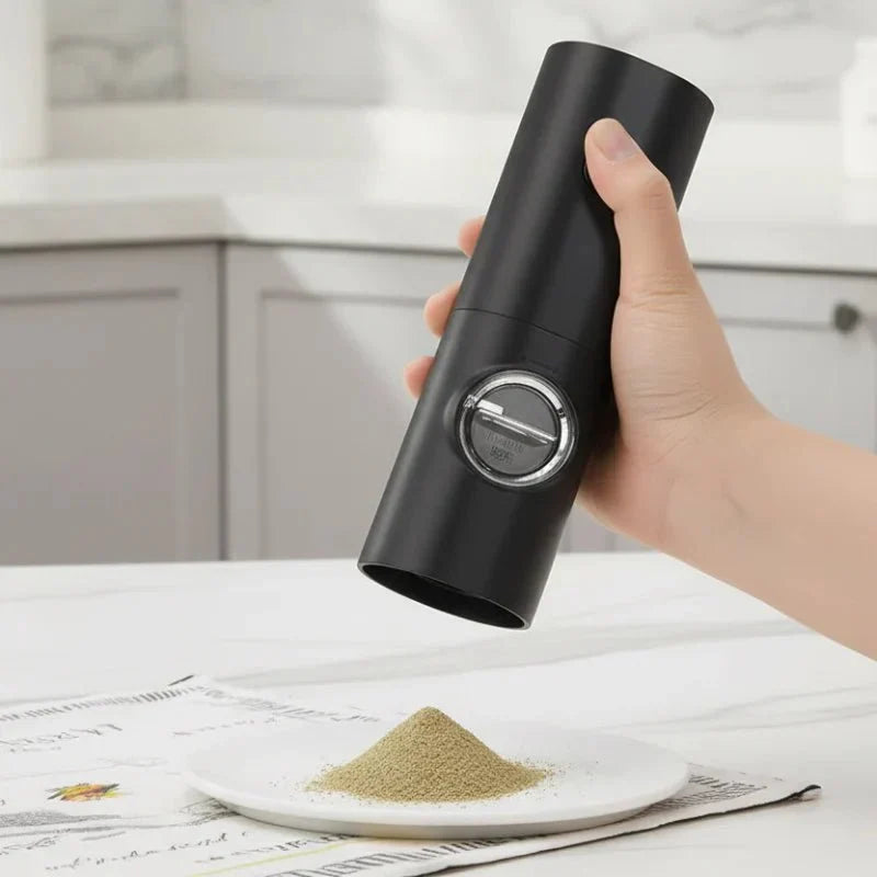 SPICETUNE – Electric Salt and Pepper Grinder Set with LED Light and Adjustable Thickness